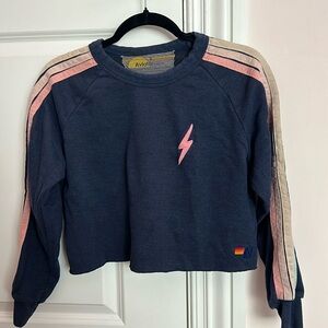 Aviator Nation, cropped sweatshirt and sweatpants set. Size small